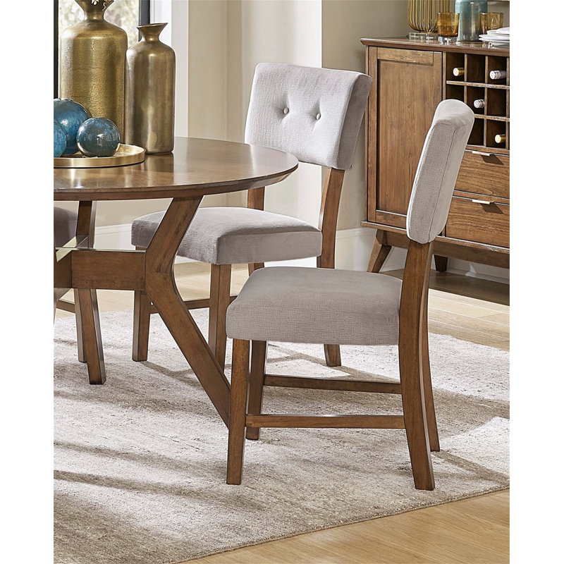 Classic Dining Chairs Set Of 2 Button Tufted Upholstered Ry Mid Century Modern Design Wooden Kitchen Dining Furniture